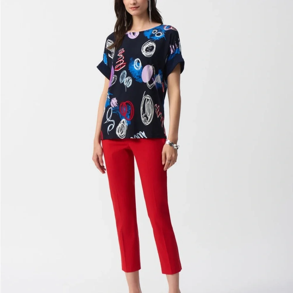 Joseph Ribkoff Abstract Boat Neck Top Style 251132 - Picture 8 of 8